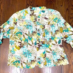 Christopher & Banks Brown and Green Blazer